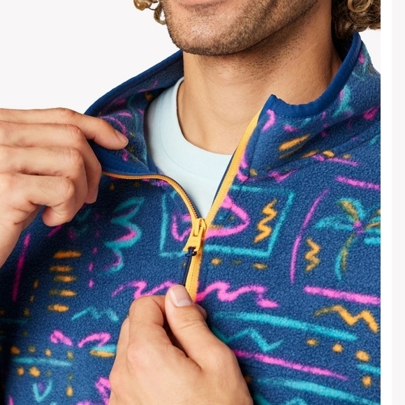 Chubbies BoomShakalaka Men's 1/4 Zip Fleece Pullover Jacket Sweater Size Small - Picture 3 of 9